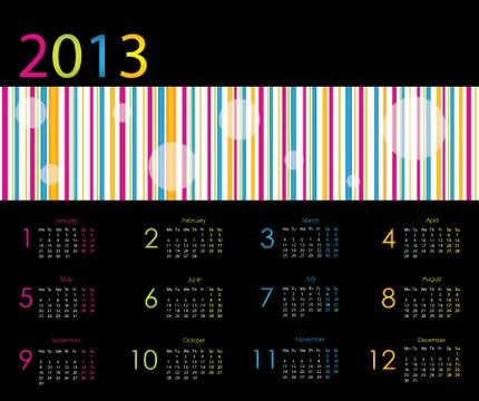 Vector calendar for 2013 Stock Illustration