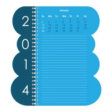 Vector calendar for 2014 Stock Illustration
