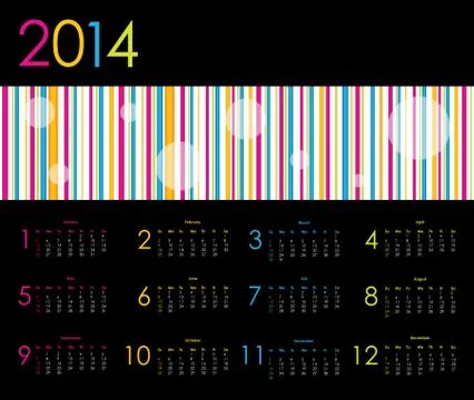 Vector calendar for 2014 Stock Illustration