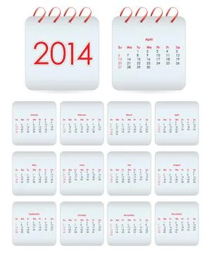 Vector calendar 2014 Stock Illustration