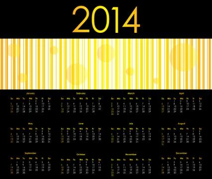 Vector calendar for 2014 Stock Illustration
