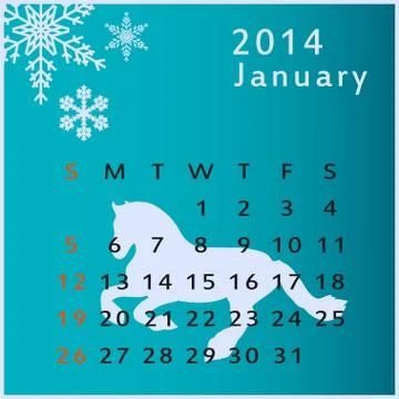 Vector calendar 2014 january Stock Illustration
