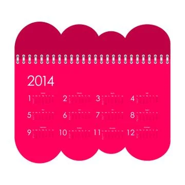 Vector calendar for 2014 with special design Stock Illustration