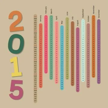 Vector calendar 2015 Stock Illustration
