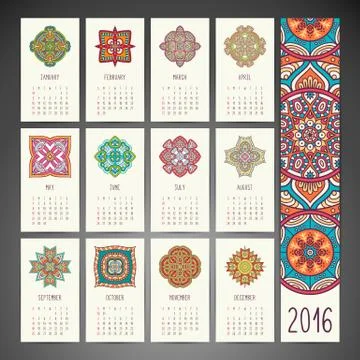 Vector Calendar 2016 Stock Illustration