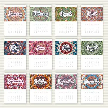 Vector Calendar 2016 Stock Illustration