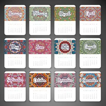 Vector Calendar 2016 Stock Illustration