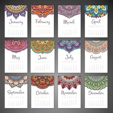 Vector Calendar 2016 Stock Illustration