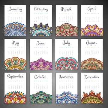 Vector Calendar 2016 Stock Illustration