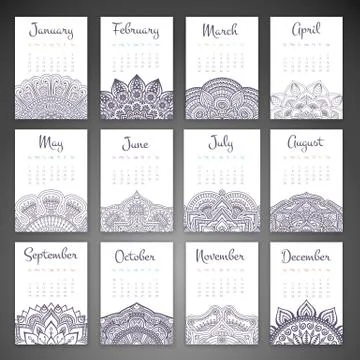 Vector Calendar 2016 Stock Illustration