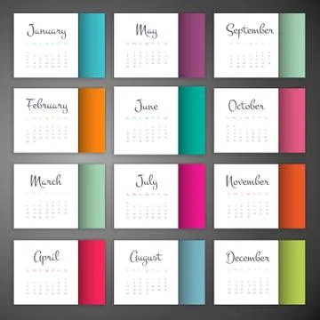 Vector Calendar 2016 Stock Illustration