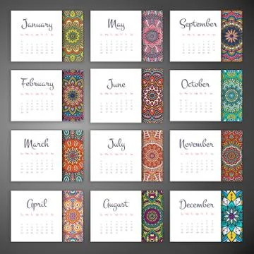 Vector Calendar 2016 Stock Illustration