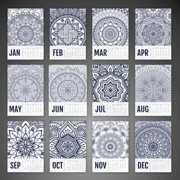 Vector Calendar 2016 Stock Illustration