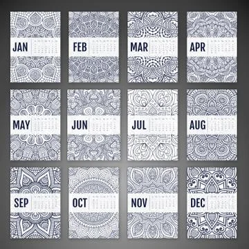 Vector Calendar 2016 Stock Illustration