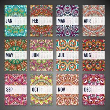 Vector Calendar 2016 Stock Illustration