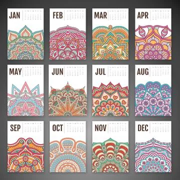 Vector Calendar 2016 Stock Illustration