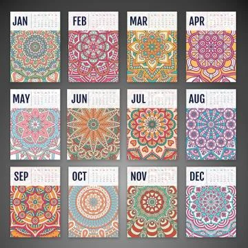 Vector Calendar 2016 Stock Illustration