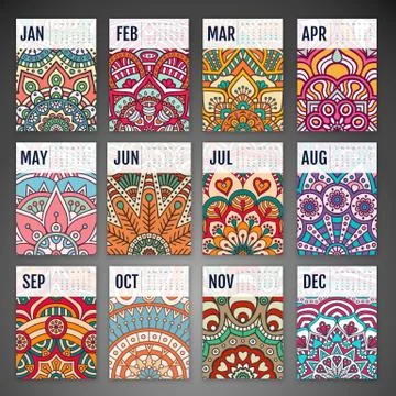 Vector Calendar 2016 Stock Illustration