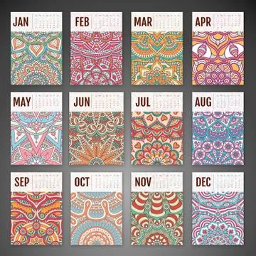 Vector Calendar 2016 Stock Illustration