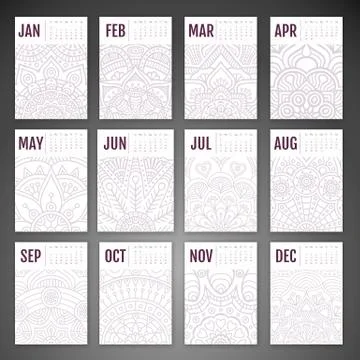 Vector Calendar 2016 Stock Illustration