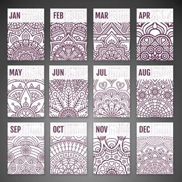 Vector Calendar 2016 Stock Illustration