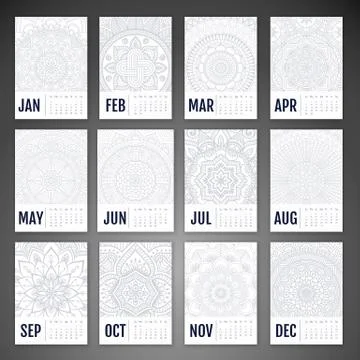 Vector Calendar 2016 Stock Illustration