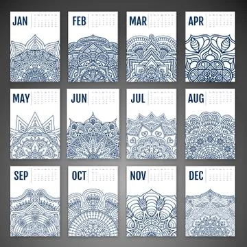 Vector Calendar 2016 Stock Illustration