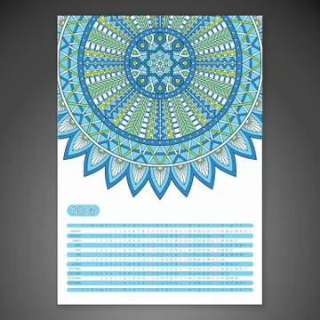 Vector Calendar 2016 Stock Illustration