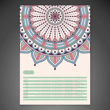 Vector Calendar 2016 Stock Illustration