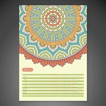 Vector Calendar 2016 Stock Illustration