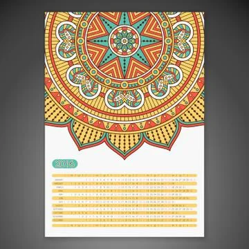 Vector Calendar 2016 Stock Illustration