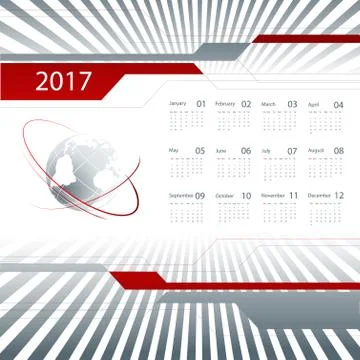 Vector calendar for 2017 Stock Illustration
