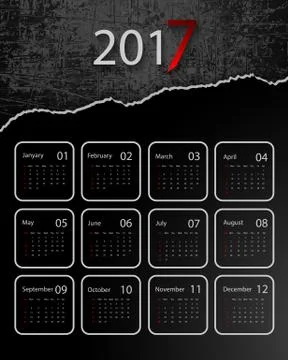Vector calendar for 2017 Stock Illustration