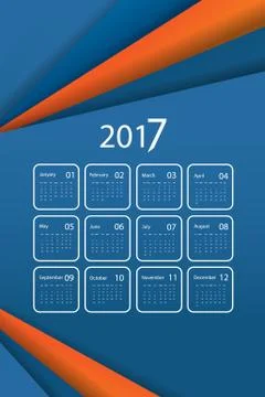 Vector calendar for 2017 Illustrazione stock