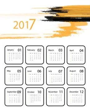 Vector calendar for 2017 Stock Illustration