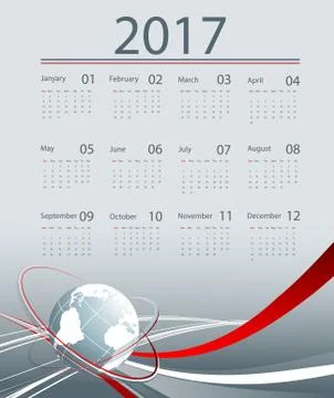 Vector calendar for 2017 Stock Illustration