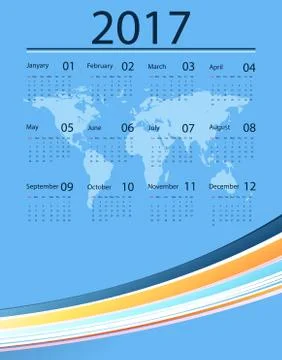 Vector calendar for 2017 Stock Illustration