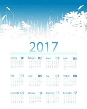 Vector calendar for 2017 Stock Illustration