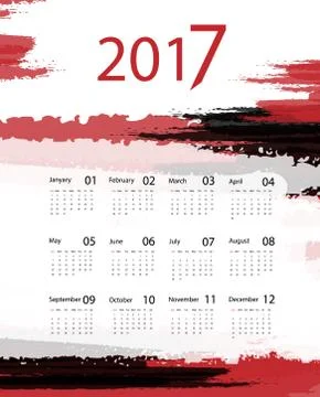 Vector calendar for 2017 Stock Illustration