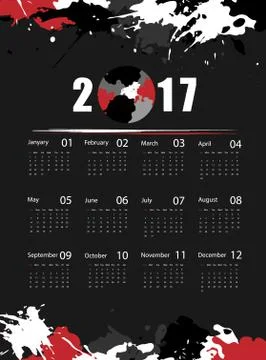 Vector calendar for 2017 Stock Illustration