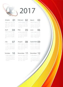 Vector calendar for 2017 Stock Illustration