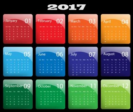 Vector calendar for 2017 Stock Illustration