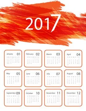 Vector calendar for 2017 Stock Illustration