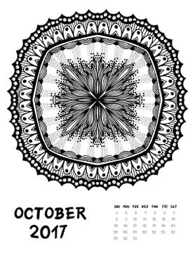 Vector calendar 2017 Illustrazione stock