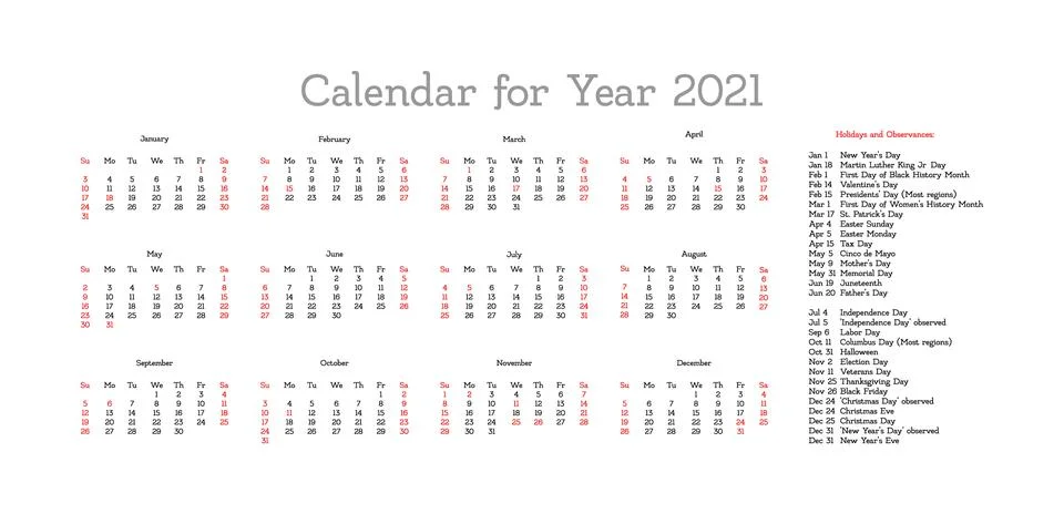Vector calendar for 2021 year. Stock Illustration