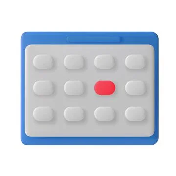 Vector calendar in 3d style Stock Illustration