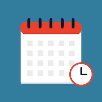 Vector calendar and clock icon. Schedule, appointment, important date concept Stock Illustration