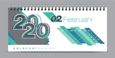 Vector calendar design with 2020 seasons concept and typography Stock Illustration