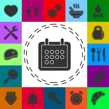 Vector calendar event reminder, web year Stock Illustration