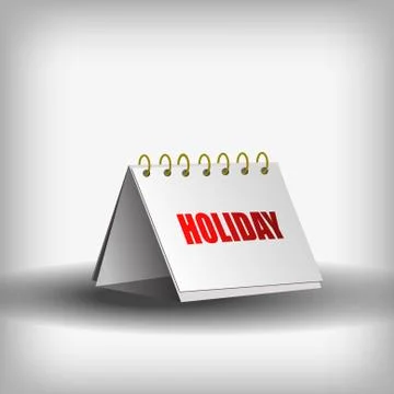 Vector : Calendar with holiday on gray background Stock Illustration